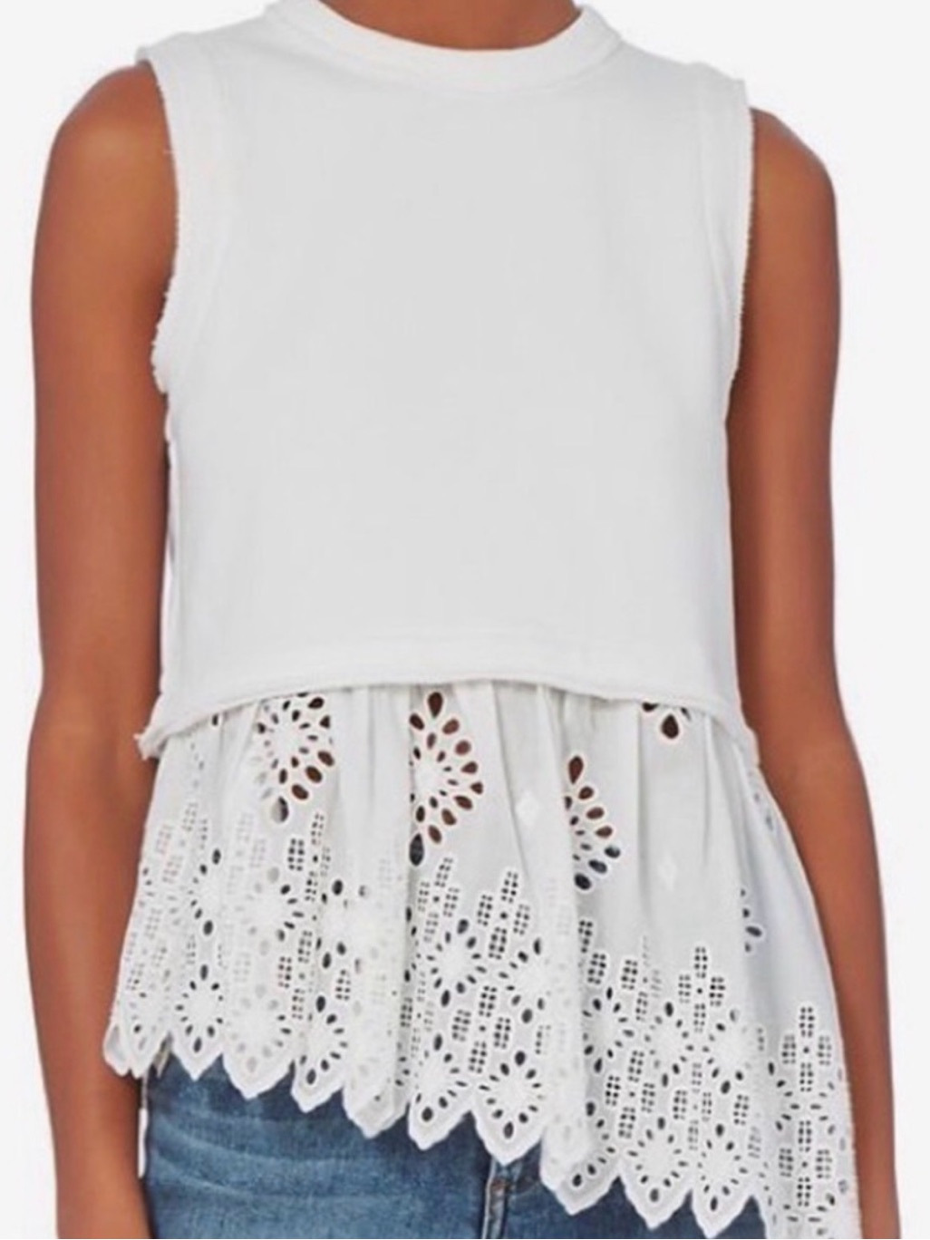 Sea New York Broderie Anglaise Voile Sleeveless Top